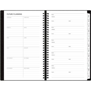 Blue Sky Aligned 2023 Weekly Contacts and Mini Planner, Telephone/Address, 3.5" x 6", Heavyweight Cover, Semi Concealed Wirebound, Black (123854-23)