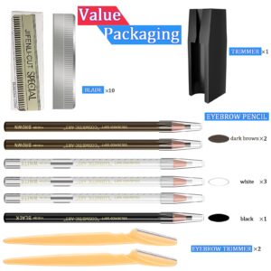 Waterproof Eyebrow Pencils Brow Pencil Set For Marking, Filling And Outlining, Tattoo Makeup And Microblading Supplies Kit-Permanent Eye Brow Liners In