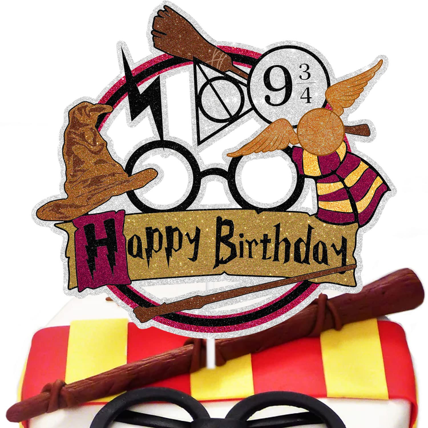 Magical Wizard Happy birthday Cake Topper - Wizard boy girl Party Decoration Supplies