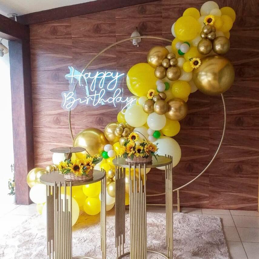 139PCS Sunflower Balloons Garland Kit with Artificial Sunflowers Yellow Balloons for Sunflower Theme Birthday Party Baby Shower