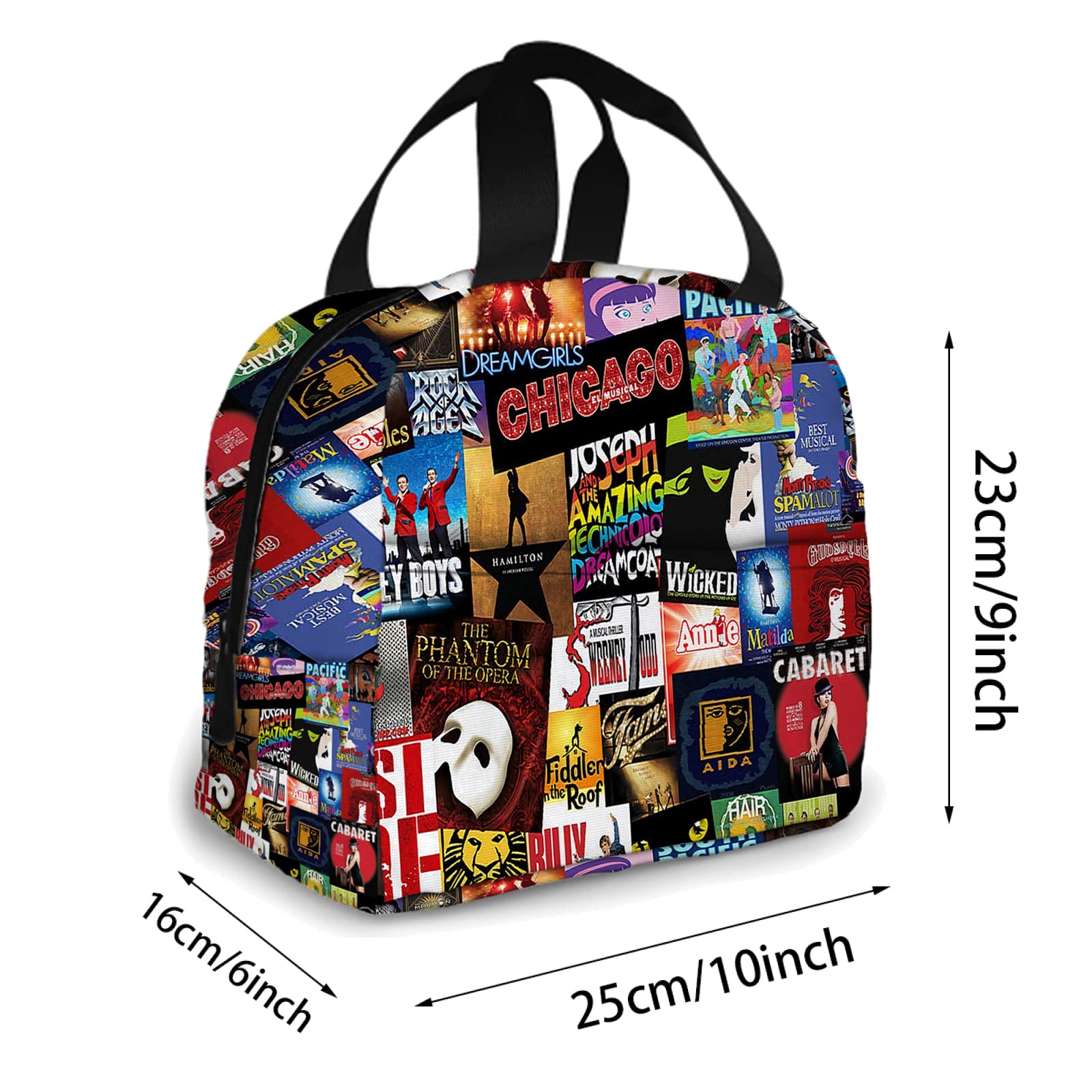 New York Musical Lunch Bags for Kids Reusable Insulated Lunch Box Female white collar nurse student office worker lunch tote bag