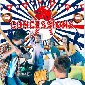 Baseball Party Decorations Banner Baseball Concessions Banner Baseball Party Supplies Large Sports Themed Birthday Backdrop for Boys Kids Teens Baseball Birthday Holiday Party Favor