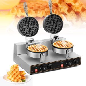 livosa 2400w commercial waffle maker double waffle machine 110v non stick electric muffin machine, waffle machine for commercial/household kitchens, cafes, restaurants and snack bars