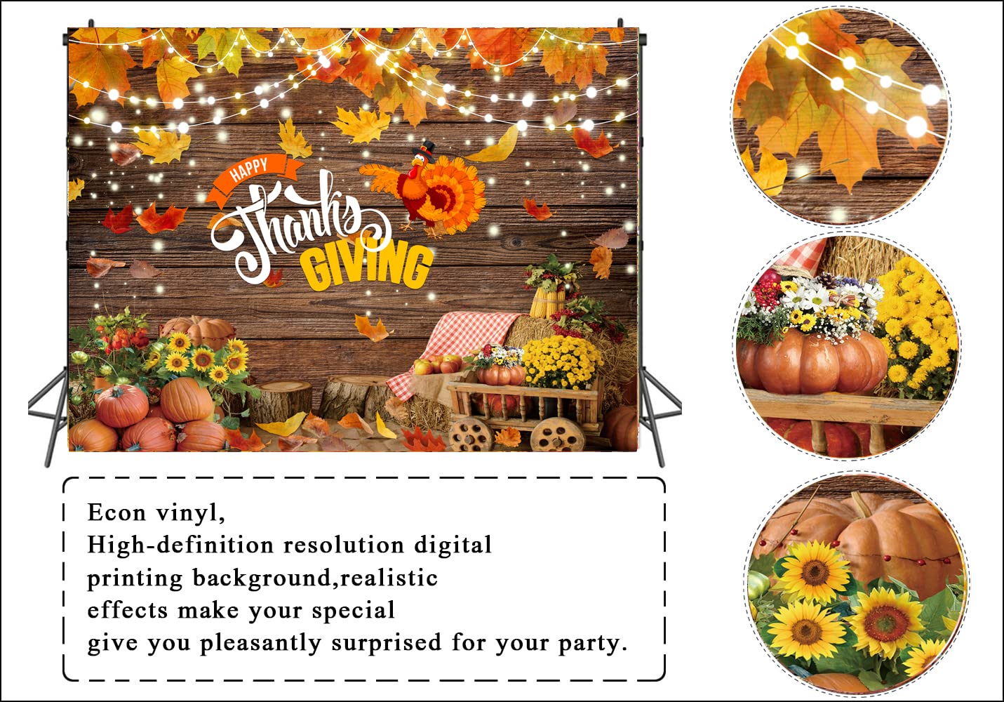 LTLYH 7x5ft Fall Thanksgiving Photography Backdrop Thanksgiving Brown Wood Wall Backdorp Thanksgiving Turkey Pumpkin Decoration Backdrop Fall Party Banner Backdrops 186