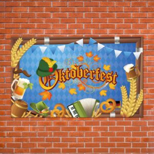 Oktoberfest Backdrop for Photography Oktoberfest Banner Fall German Bavarian Oktoberfest Beer Party Decorations and Supplies for Home Party