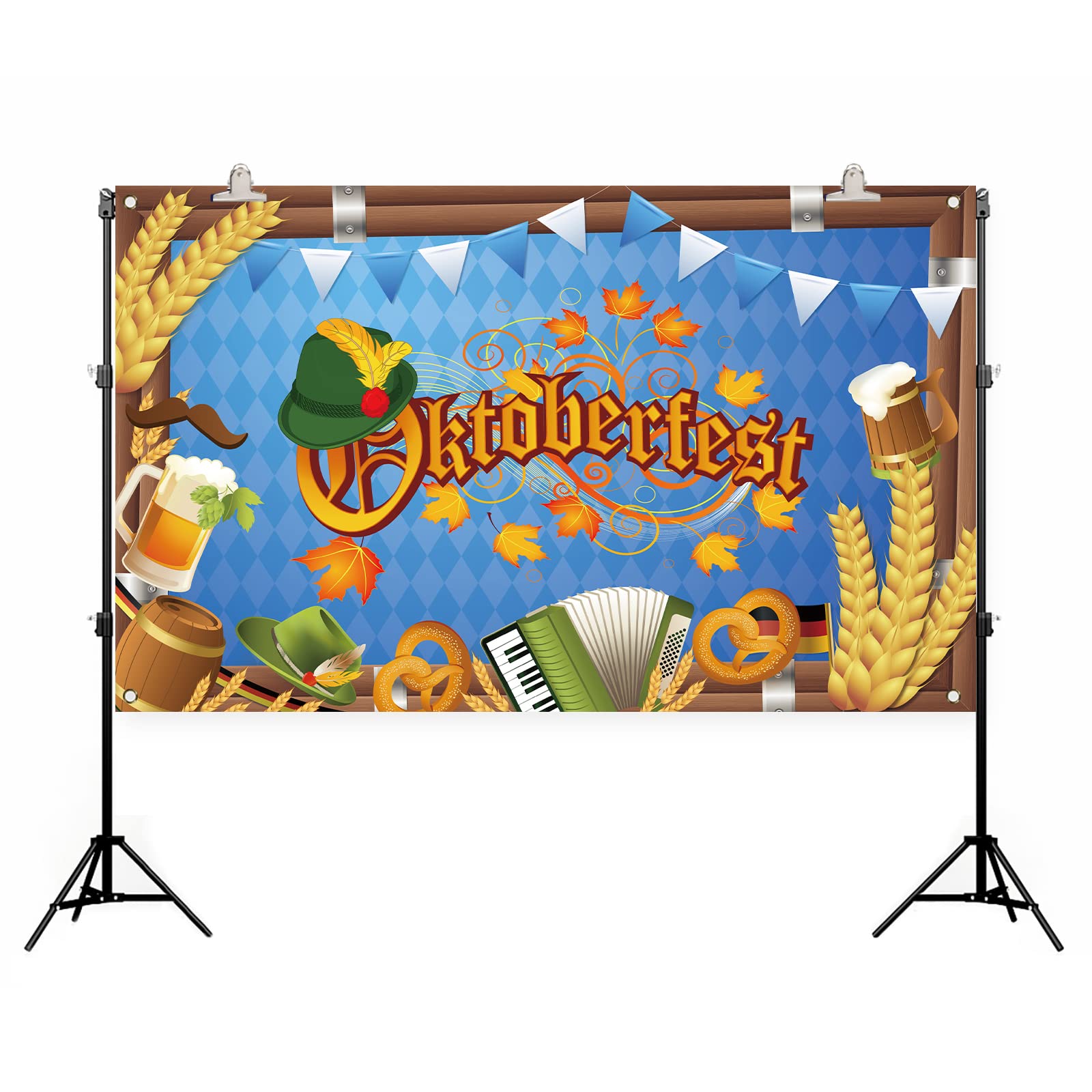 Oktoberfest Backdrop for Photography Oktoberfest Banner Fall German Bavarian Oktoberfest Beer Party Decorations and Supplies for Home Party