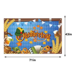 Oktoberfest Backdrop for Photography Oktoberfest Banner Fall German Bavarian Oktoberfest Beer Party Decorations and Supplies for Home Party