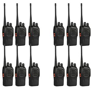 baofeng bf-888s walkie talkies for adults long range handheld two-way radios rechargeable with earpiece mic for team, school, hunting, skiing(12pack)