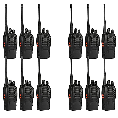 Baofeng Bf-888S Walkie Talkies for Adults Long Range Handheld Two-Way Radios Rechargeable with Earpiece Mic for Team, School, Hunting, Skiing(12Pack)