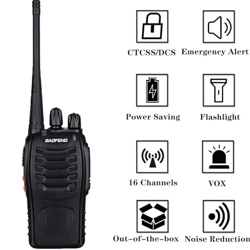 Baofeng Bf-888S Walkie Talkies for Adults Long Range Handheld Two-Way Radios Rechargeable with Earpiece Mic for Team, School, Hunting, Skiing(12Pack)