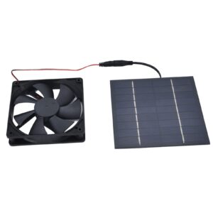 Arsor Solar Powered Exhaust Fan, 10W 12V 2A Wall Mount Ventilation and Cooling Dual Fans Waterproof Window Exhaust Ventilator, Portable Solar Panel Fan Kit for Chicken Coop, Greenhouse, Dog House