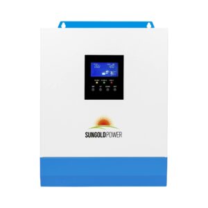 sungoldpower 3000w 24v hybrid solar inverter all in one, 120vac ac input,120vac ac output, 80a mppt solar charger and 40a ac battery charger for off grid solar system pv range 120-450vdc