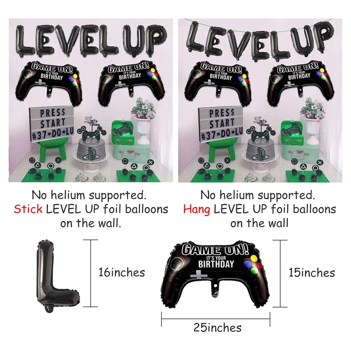 Video Game 9th Birthday Party Decoration for Boys Game on Gaming Theme Party Supplies Game Controller Level Up 9 Balloon Happy Birthday Banner Cake Topper