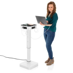 stand steady powerpro rolling charging station - charging tower with 8 usb ports & 8 ac outlets, portable power for multiple devices | ideal for schools, businesses, events