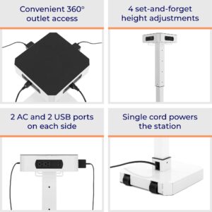 Stand Steady PowerPro Rolling Charging Station - Charging Tower with 8 USB Ports & 8 AC Outlets, Portable Power for Multiple Devices | Ideal for Schools, Businesses, Events