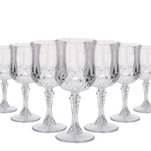 fun express bulk clear plastic patterned wine glasses, 48 pieces, wedding, reception, grand event party supplies