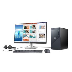 Dell Inspiron 3910 Desktop Computer Tower - 12th Gen Core i5-12400, 16GB DDR4 RAM, 256GB SSD + 1TB HDD, Intel UHD Graphics 730, WiFi 6, HDMI, Bluetooth, USB-C, Windows 11 Home - Blue (Renewed)