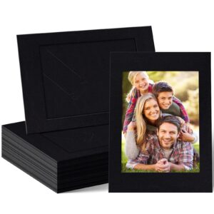 juexica 100 pieces paper picture frames 4x6 standing photo frames with easel stand cardboard frames picture art for kids craft decoration christmas graduation wedding display, black