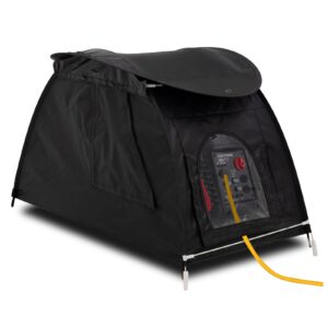 coverify generator cover while running, portable waterproof generator storage cover，all-weather protection generator tent cover for most universal 1000-5500 watt inverter generator (36*20*23in, black)