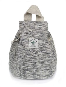 hemp small bag for women girls light weight eco friendly small cute backpack bag for everyday lives (white gray)