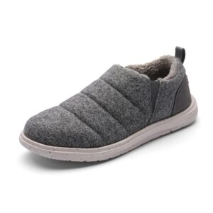 bruno marc men's suede warm comfortable slippers indoor outdoor slip on shoes, grey, size 10.5, sbsl2210m