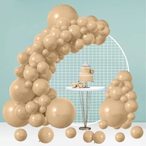 100 pcs nude party latex balloons - 5/10/12/18 inch cream balloons beige balloons, neutral color balloons garland arch kit merry chritmas/graduation balloons/wedding/party decorations