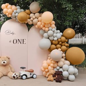 100 Pcs Nude Party Latex Balloons - 5/10/12/18 Inch Cream Balloons Beige Balloons, Neutral Color Balloons Garland Arch Kit Merry Chritmas/Graduation Balloons/Wedding/Party decorations