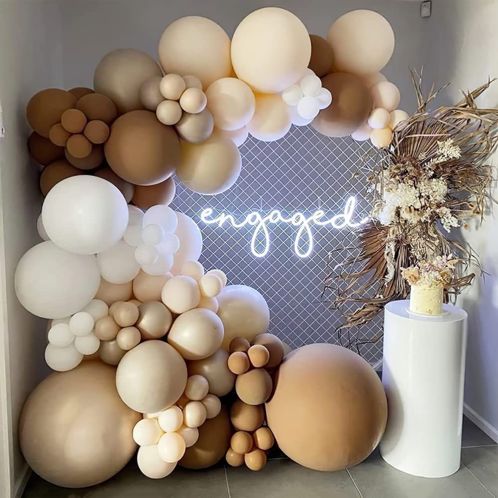 100 Pcs Nude Party Latex Balloons - 5/10/12/18 Inch Cream Balloons Beige Balloons, Neutral Color Balloons Garland Arch Kit Merry Chritmas/Graduation Balloons/Wedding/Party decorations