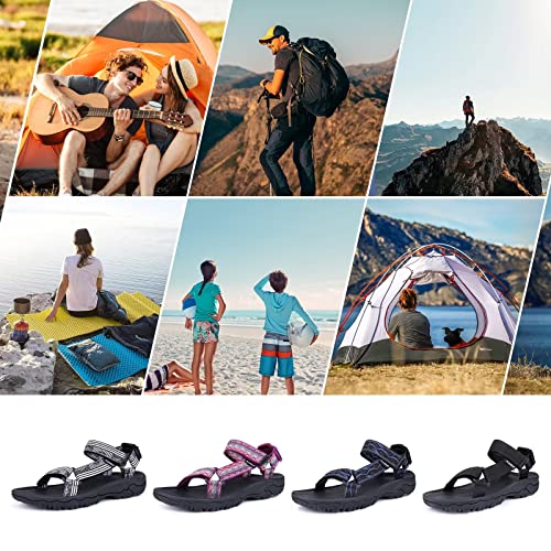 Azebo Men and Women's Hiking Sandals Comfortable Walking Sandals Outdoor Lightweight Water Shoes -MClassic.Black-43