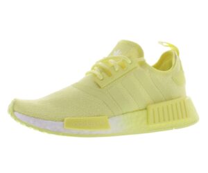 adidas originals nmd r1 womens shoes size 6, color: lime yellow/white