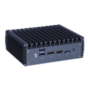 Celeron J4125 Quad Core Firewall Micro Appliance, Mini PC, Nano PC, Router PC with 8G RAM 128G SSD, 4 RJ45 2.5GBE NIC AES-NI Compatible with Pfsense OPNsense