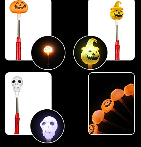 Halloween Pumpkin Flashlight Festival Party Cheer Props 3pcs/Set