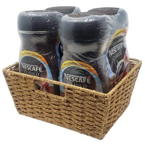 KOVOT Woven Wicker Storage Baskets with Built-in Carry Handles - 9.75"L x 8.5"W x 4.5"H (3-Pack)