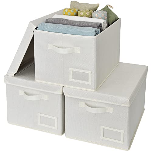 GRANNY SAYS Bundle of 3-Pack Lidded Closet Storage Bins & 3-Pack Rectangle Storage Bins with Lids