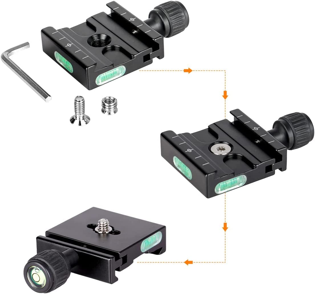 50mm Quick Release Plate Clamp Adapter Compatible with Arca Swiss for DSLR Camera Tripod Ball Head Monopod Stabilizer