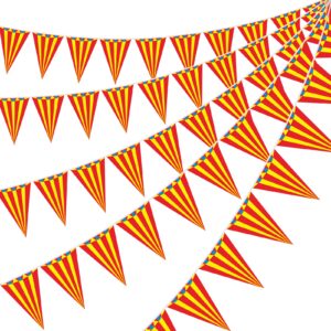 5 packs carnival pennant banner party decorations, vintage circus theme birthday banner bunting decor, carnival themed party triangle banner flags party supplies for indoor outdoor