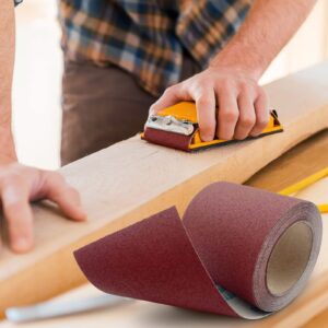 120 Grit Emery Cloth Roll, 4.5 Inch Wide 32.8 Ft Long (Equals 1/4 Sheet Sandpaper 71 Pcs) Abrasive Sandpaper Rolls for Metal Automotive Wood Furniture Sanding Paper Drum Palm Sander (120 Grit)