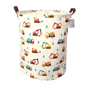 Large Storage Basket,Laundry Hamper/Bathroom/Home Decor/Collapsible Round Storage Bin,Boys and Girls Hamper/Boxes/Clothing(Cars)