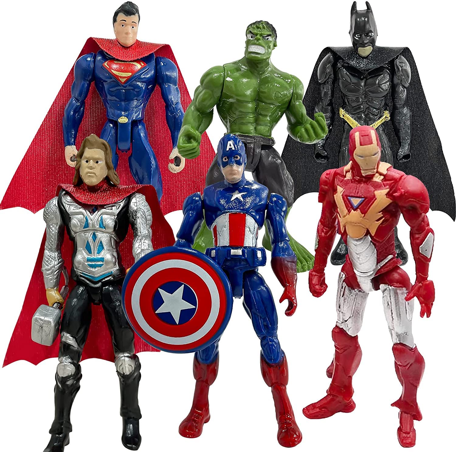 Superhero Flash Action Figures Set of 6 PCS - Best Toys Set for Boys - Collectible Models - Exclusive Cake Topper