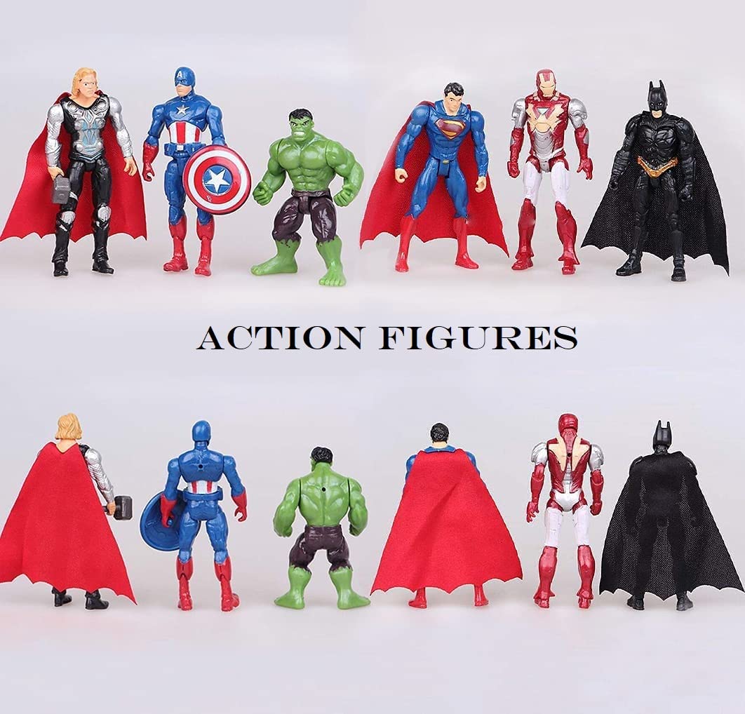 Superhero Flash Action Figures Set of 6 PCS - Best Toys Set for Boys - Collectible Models - Exclusive Cake Topper