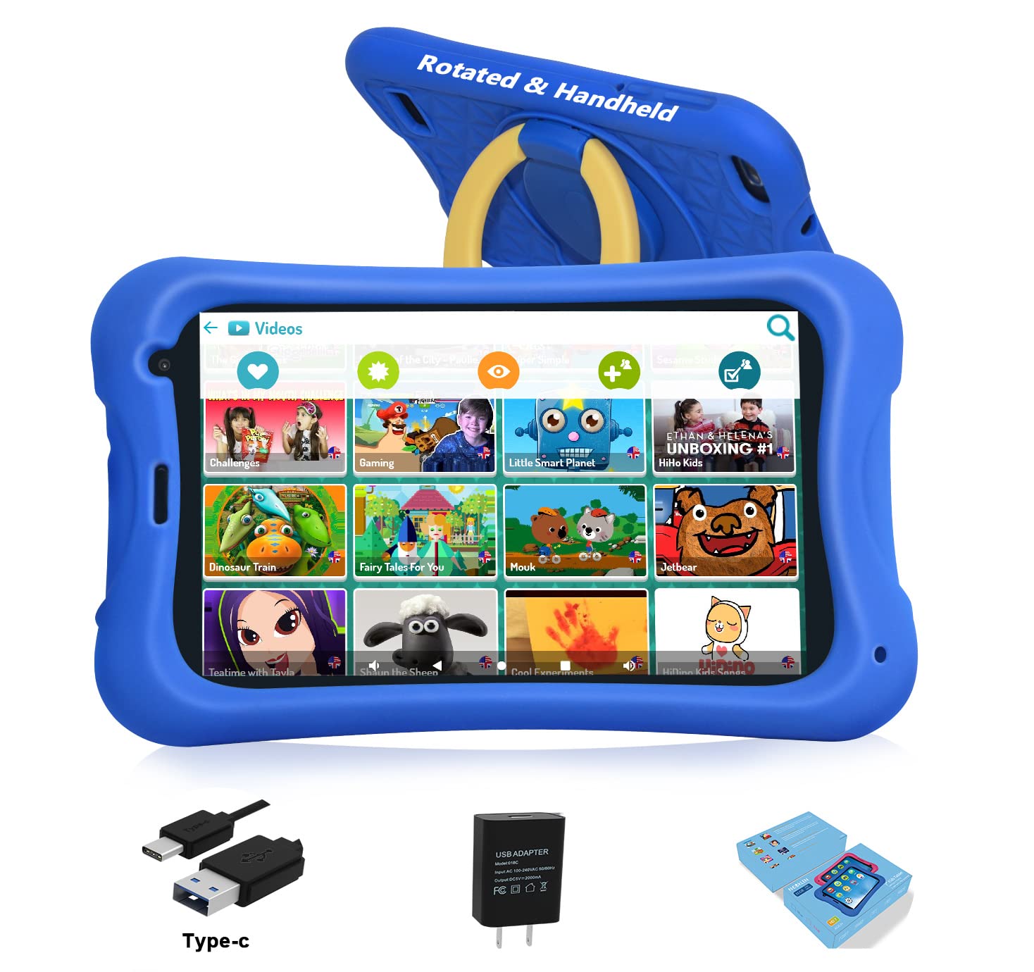 NOBKLEN Kids Tablet 7 Inch Tablet - 2GB RAM and 32GB Storage, 3000mAh Battery, Dual Cameras, and Parental Controls