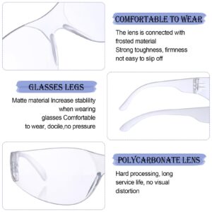 100 Pack Bulk Protective Safety Glasses Clear Lens Splash Proof Eye Protection Goggles Scratch and Impact Resistant Eyewear for Women Men Work Construction Science Lab Shooting