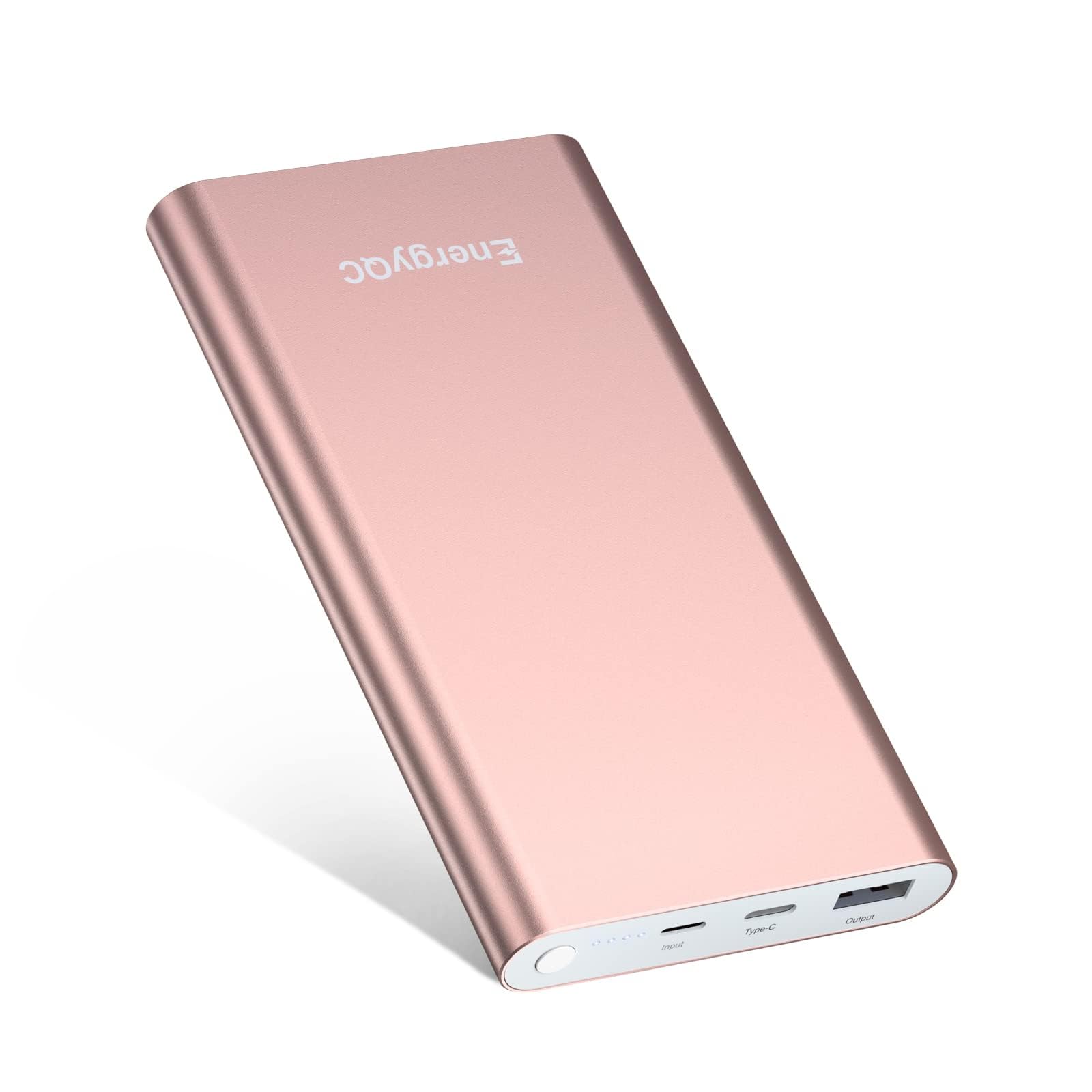 EnergyQC Pilot 5GS Portable Charger,12000mAh Fast Charging Power Bank Dual 3A High-Speed Output Battery Pack Compatible with iPhone 12 11 X Samsung S10 and More (5GS-Rose)