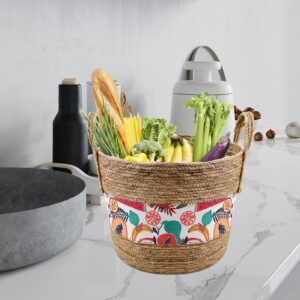 Babion 3 Pack Hand Woven Storage Baskets, Round Woven Baskets for Organizing, Decorative Basket with Handles, Plant Basket, Toy Storage Basket, Storage Baskets Laundry, Picnic, 3 Sizes