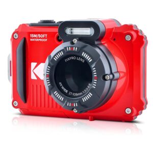 KODAK PIXPRO WPZ2 Rugged Waterproof Digital Camera 16MP 4X Optical Zoom 2.7" LCD Full HD Video, Red