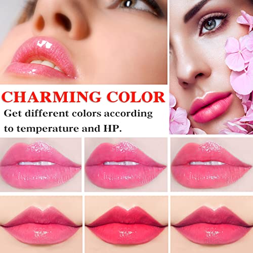 LZYLLS 2 Pack Crystal Jelly Flower Lipstick,Magic Temperature Color Change Lip Gloss Lip Stick PH Clear Magic Lipstick Long Lasting Nutritious Moisturizing Lip Balm（Set A）