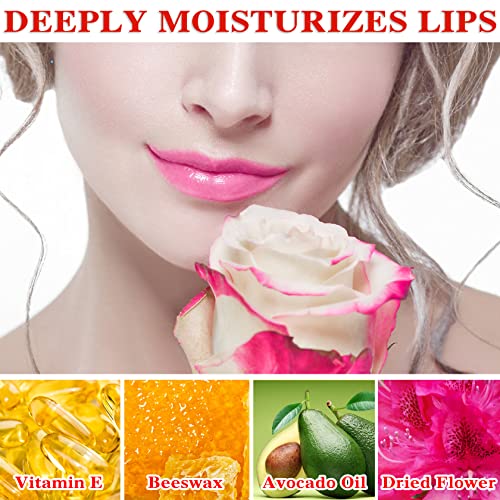 LZYLLS 2 Pack Crystal Jelly Flower Lipstick,Magic Temperature Color Change Lip Gloss Lip Stick PH Clear Magic Lipstick Long Lasting Nutritious Moisturizing Lip Balm（Set A）