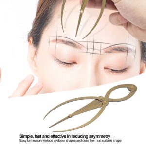 3 Point Positioning Eyebrow Ruler, ANGGREK Eyebrow Ruler Stainless Steel Eyebrow Stencil Ruler Fibonacci Gauge Tools for Beginners Tattoo Artists(Gold)