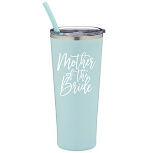 mother of the bride tumbler - engagement announcement & bridal shower gift for bride's mother - stylish coffee mug for mother of the bride and mother of the groom