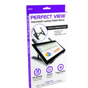 Perfect View Adjustable Laptop and Tablet Stand - Folds & Expands for Travel New